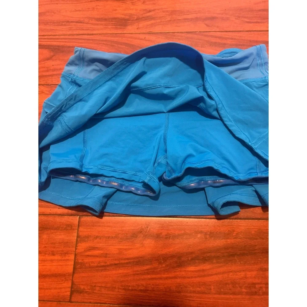 Lululemon Pace Rival Mid-Rise Skirt Blue Pleated Tennis Running Skort Size 8 - Picture 3 of 8